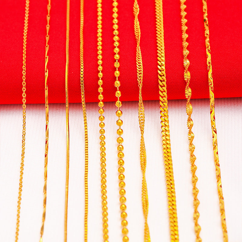 Wholesale Gold-plated water wave snake bone necklace box necklace